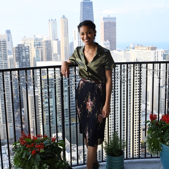 Skies Are Blue Dresses & Skirts - Pleated Chiffon Floral Midi Skirt